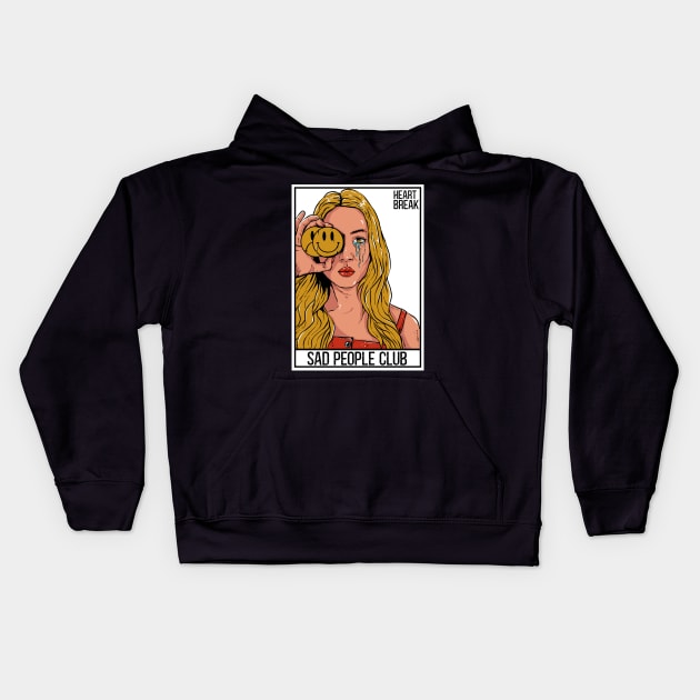 Sad People Club Kids Hoodie by PlasticGhost